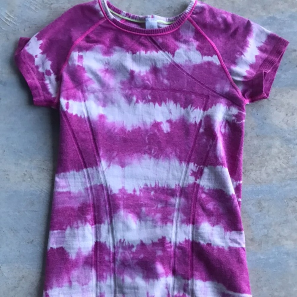 Pink and white striped ivivva shirt